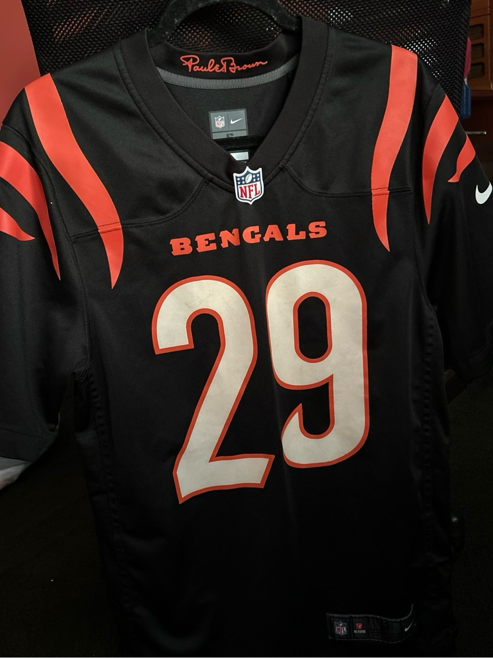 NFL Bengals #29 Black and Orange Football Jersey Men’s Small Excellent condition